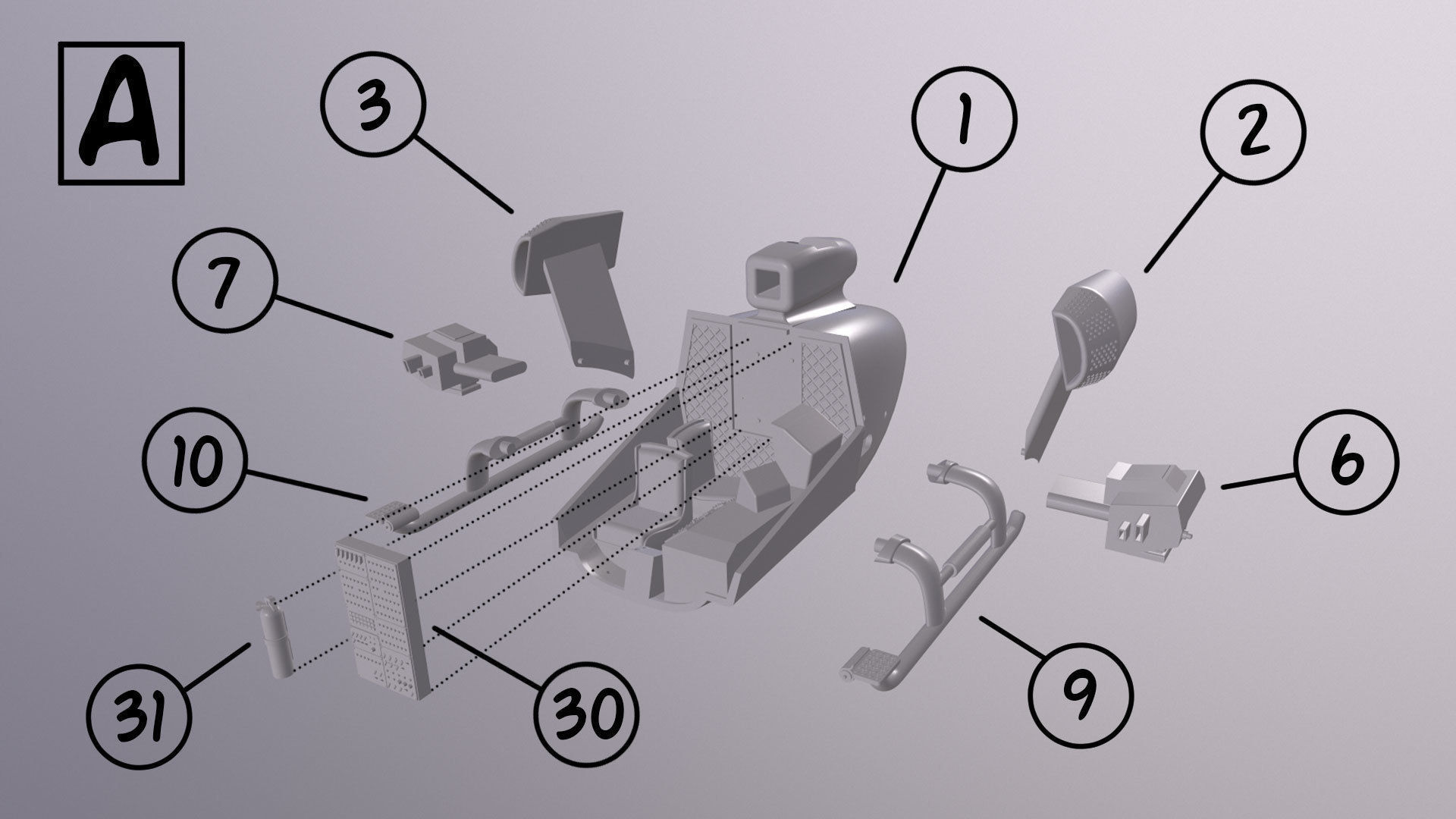 Blue Thunder helicopter 3D print model_20