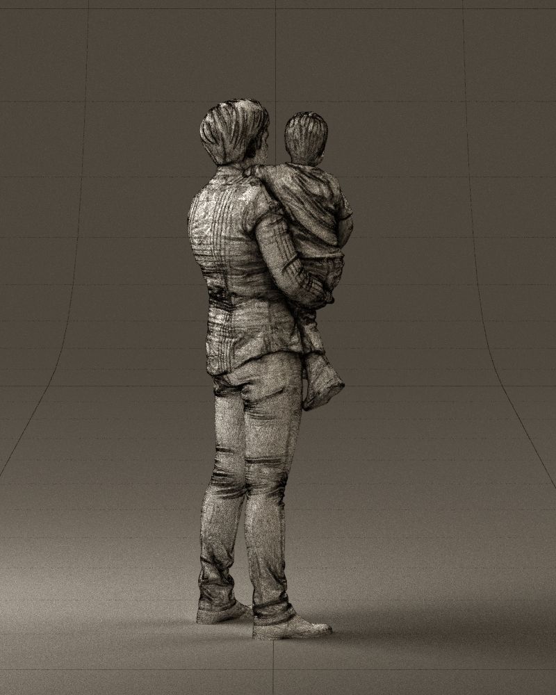 Woman with kid in the arms 0627 3D Print Ready 3D print model_17