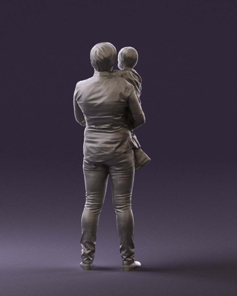 Woman with kid in the arms 0627 3D Print Ready 3D print model_19