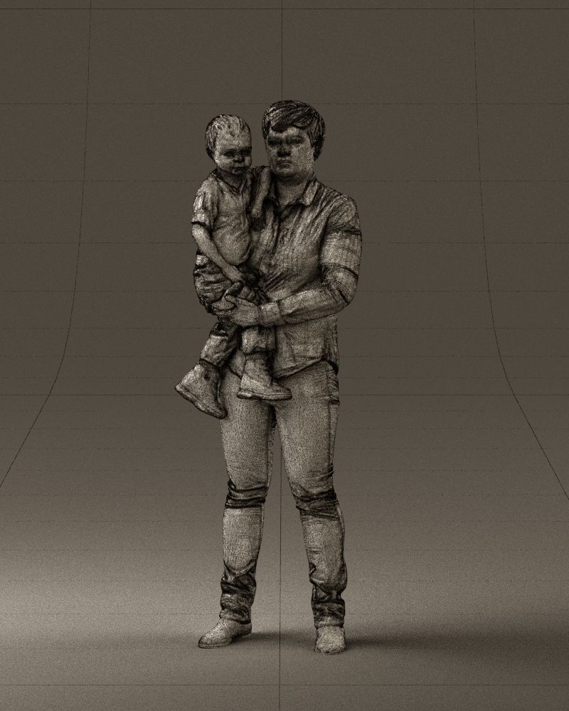 Woman with kid in the arms 0627 3D Print Ready 3D print model_35