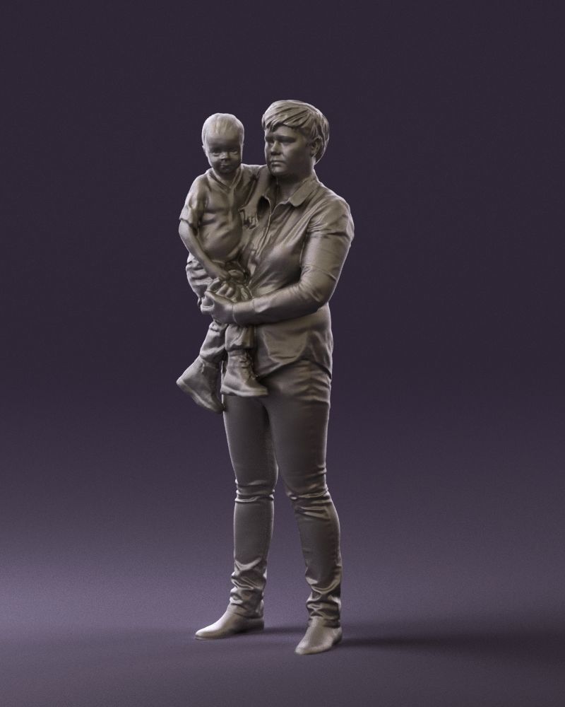 Woman with kid in the arms 0627 3D Print Ready 3D print model_31