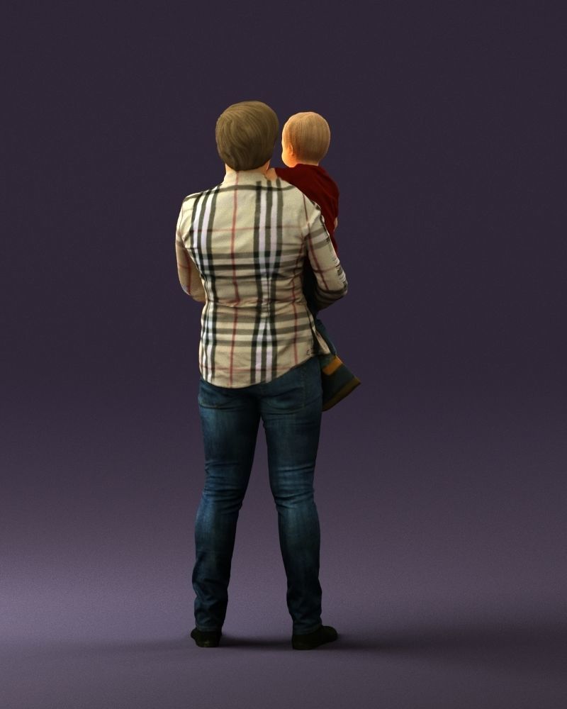 Woman with kid in the arms 0627 3D Print Ready 3D print model_18