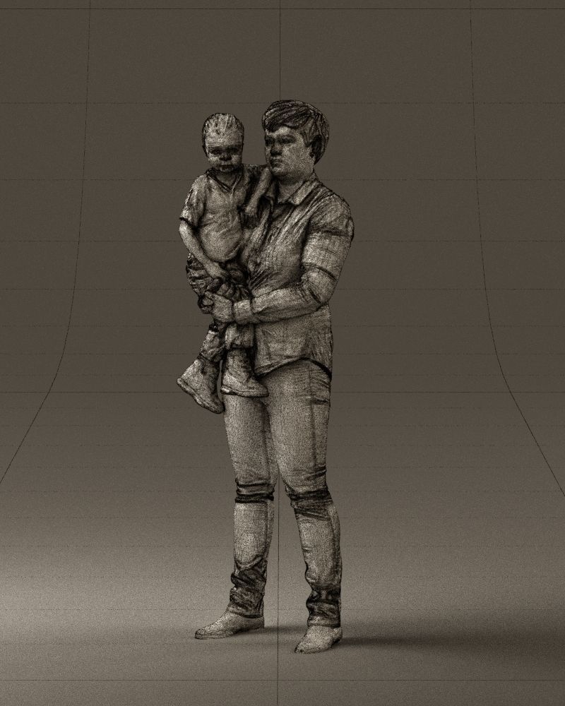 Woman with kid in the arms 0627 3D Print Ready 3D print model_32