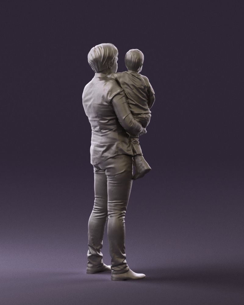 Woman with kid in the arms 0627 3D Print Ready 3D print model_16