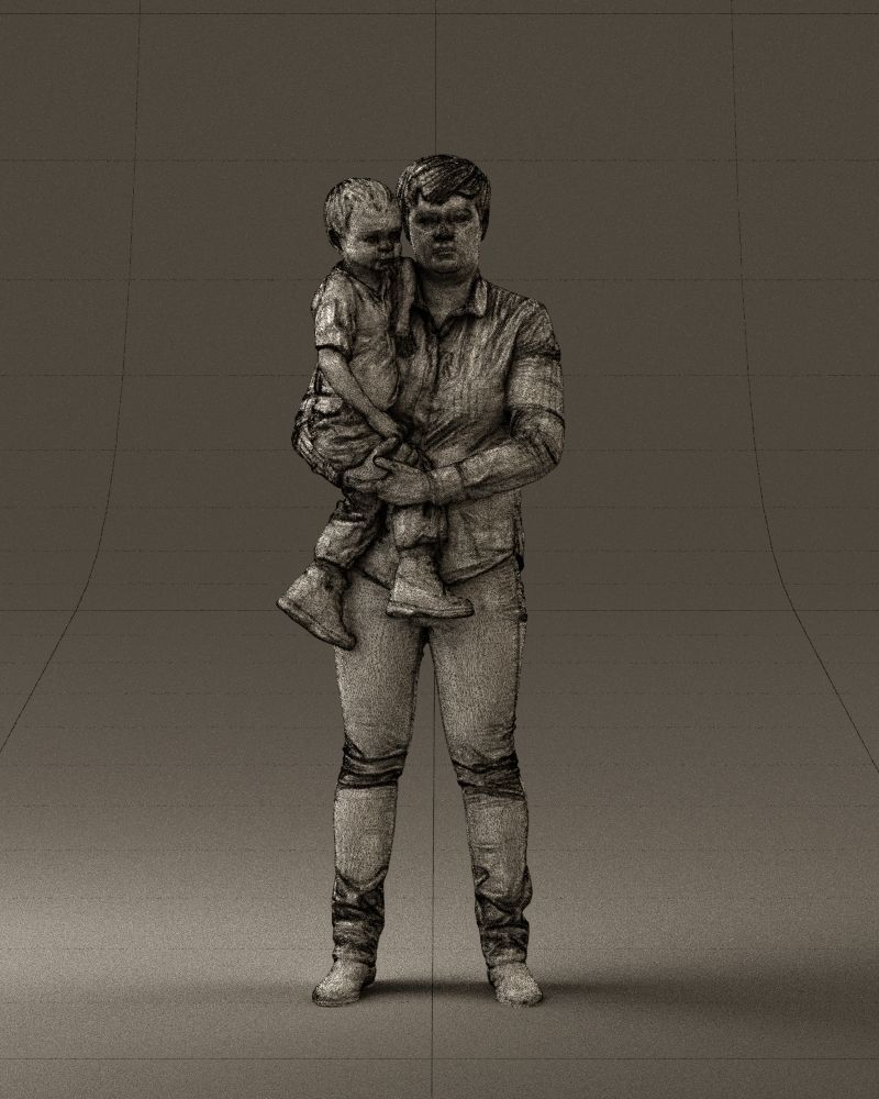 Woman with kid in the arms 0627 3D Print Ready 3D print model_5