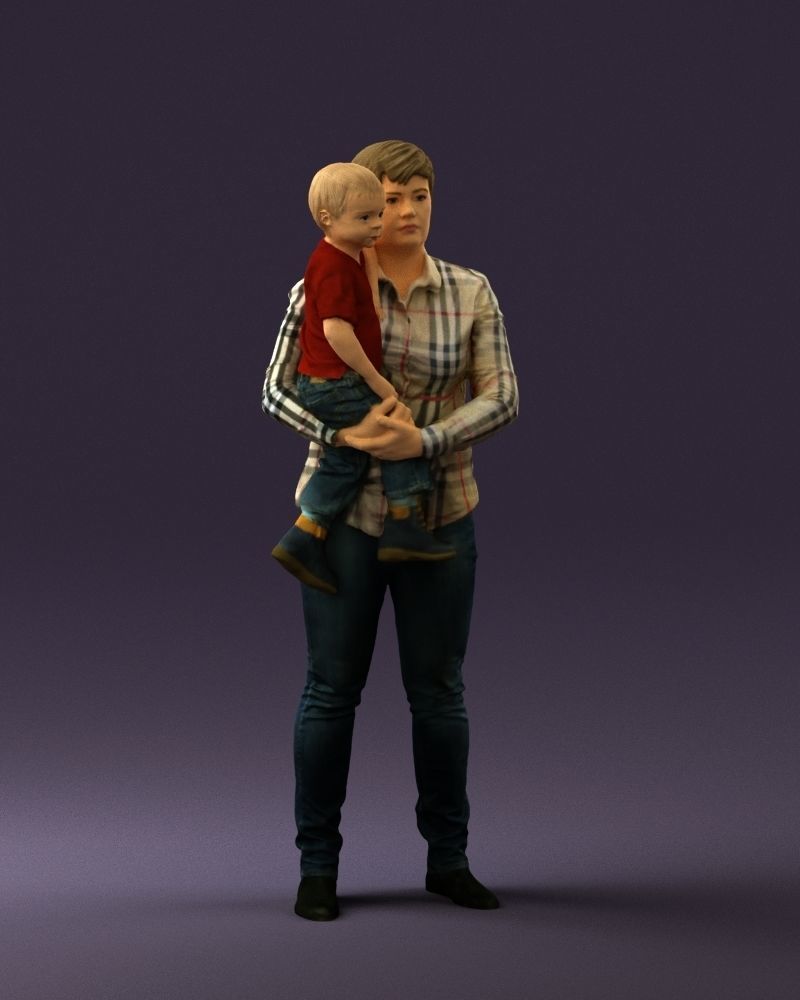 Woman with kid in the arms 0627 3D Print Ready 3D print model_6