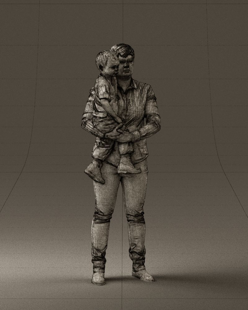 Woman with kid in the arms 0627 3D Print Ready 3D print model_8