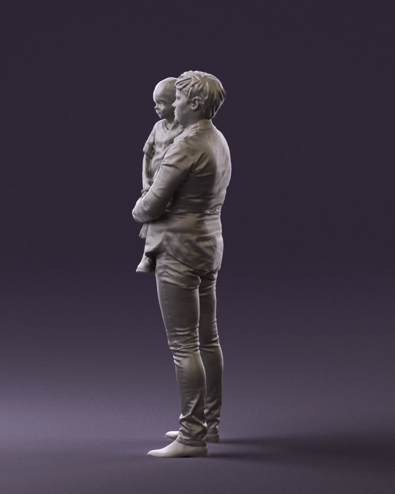 Woman with kid in the arms 0627 3D Print Ready 3D print model_25