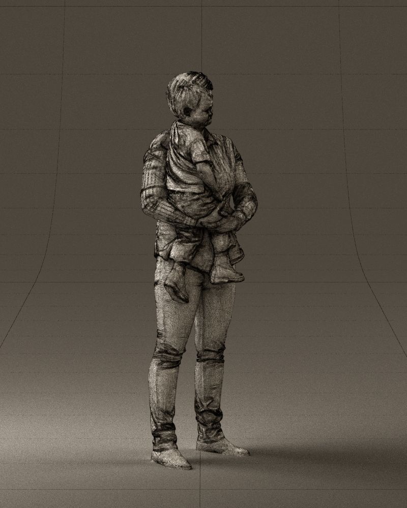 Woman with kid in the arms 0627 3D Print Ready 3D print model_11