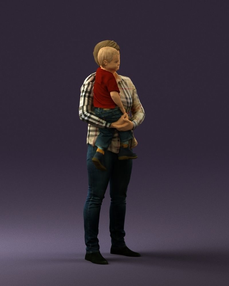 Woman with kid in the arms 0627 3D Print Ready 3D print model_9