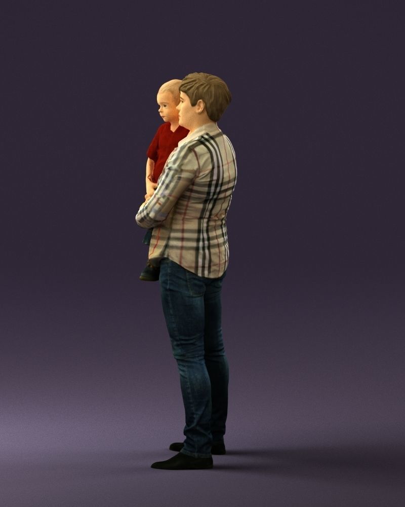 Woman with kid in the arms 0627 3D Print Ready 3D print model_24