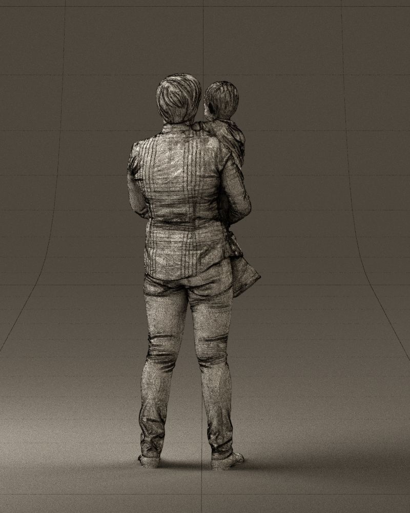 Woman with kid in the arms 0627 3D Print Ready 3D print model_20