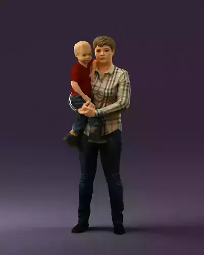 Woman with kid in the arms 0627 3D Print Ready 3D print model