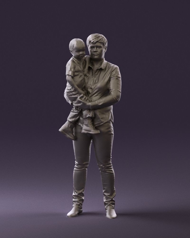 Woman with kid in the arms 0627 3D Print Ready 3D print model_37