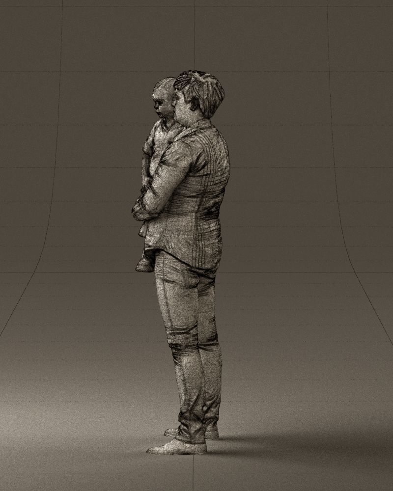 Woman with kid in the arms 0627 3D Print Ready 3D print model_26