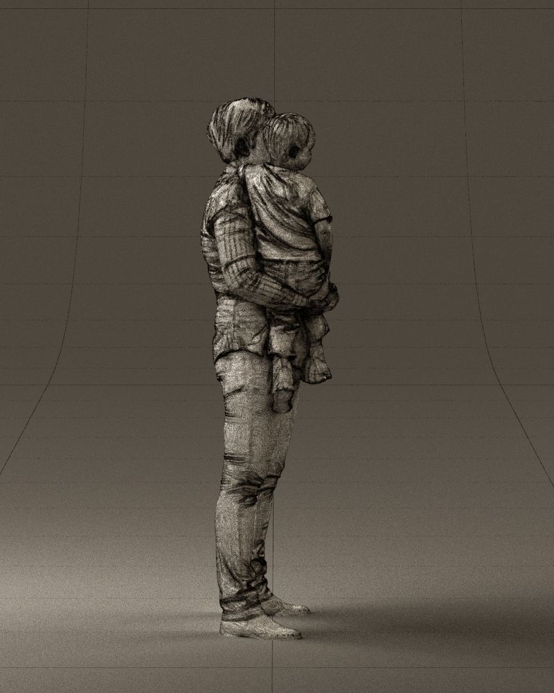 Woman with kid in the arms 0627 3D Print Ready 3D print model_14
