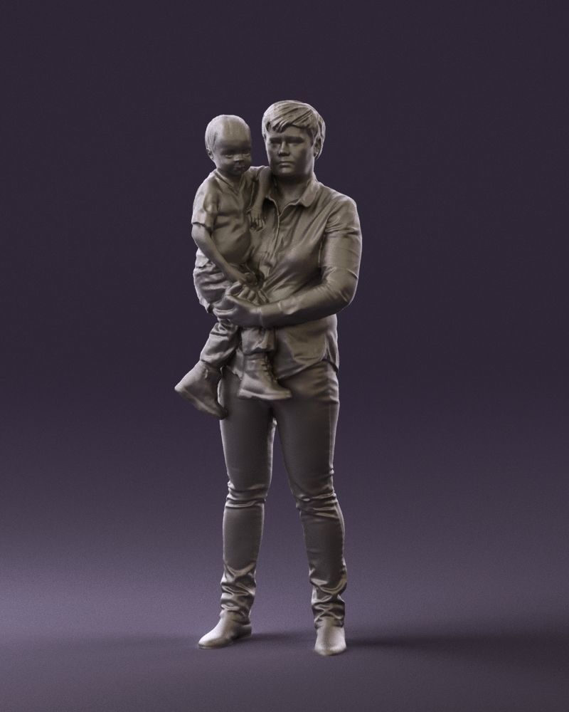 Woman with kid in the arms 0627 3D Print Ready 3D print model_34