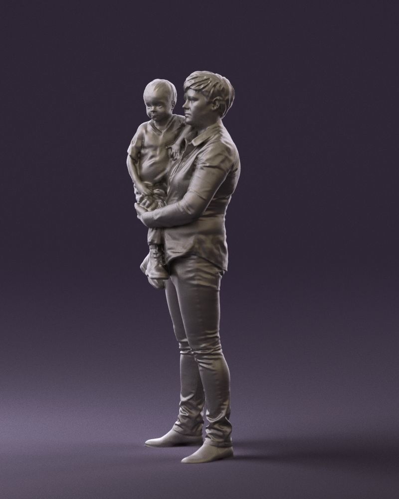 Woman with kid in the arms 0627 3D Print Ready 3D print model_28