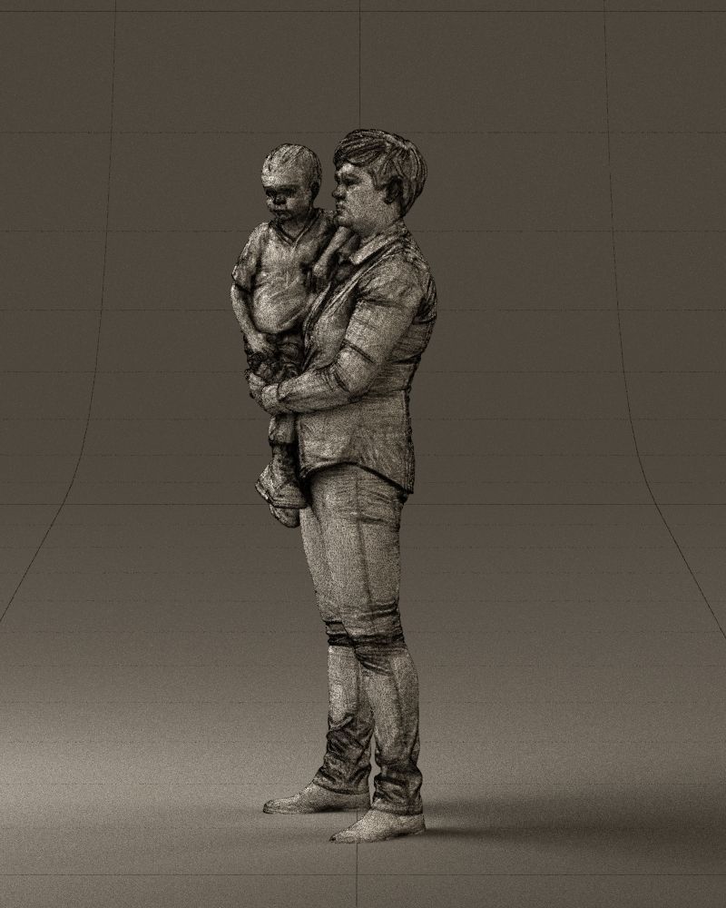 Woman with kid in the arms 0627 3D Print Ready 3D print model_29