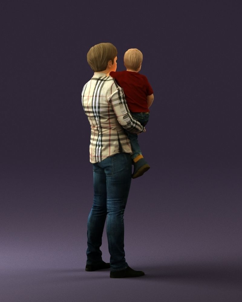 Woman with kid in the arms 0627 3D Print Ready 3D print model_15