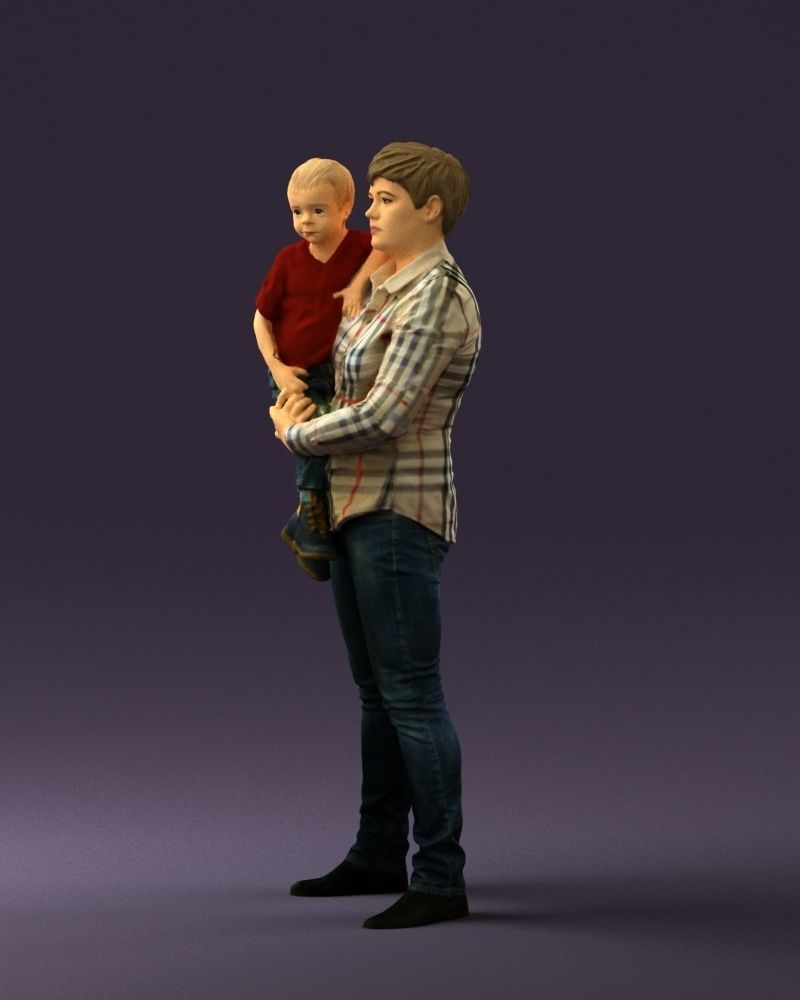 Woman with kid in the arms 0627 3D Print Ready 3D print model_27