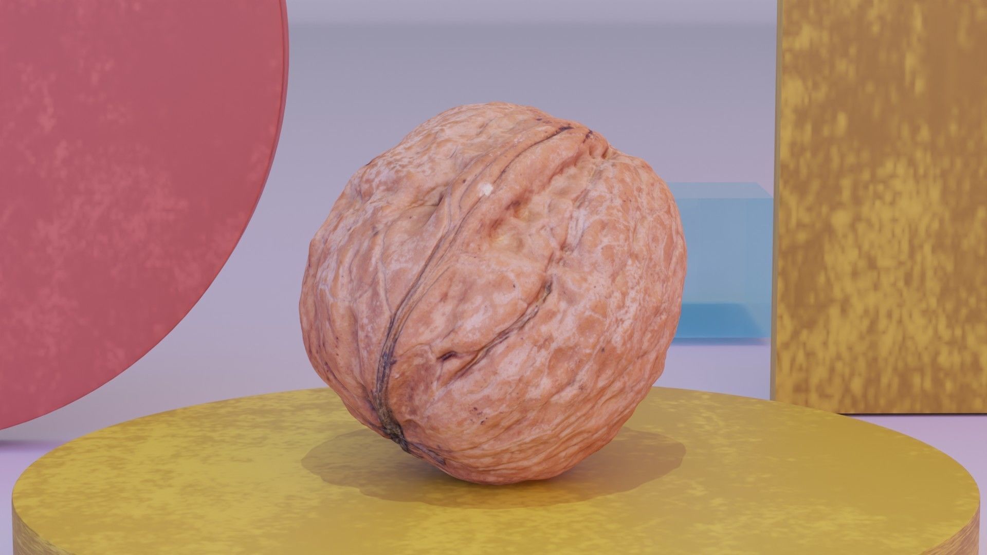 Walnut fruit 02 high-poly 3D model_7