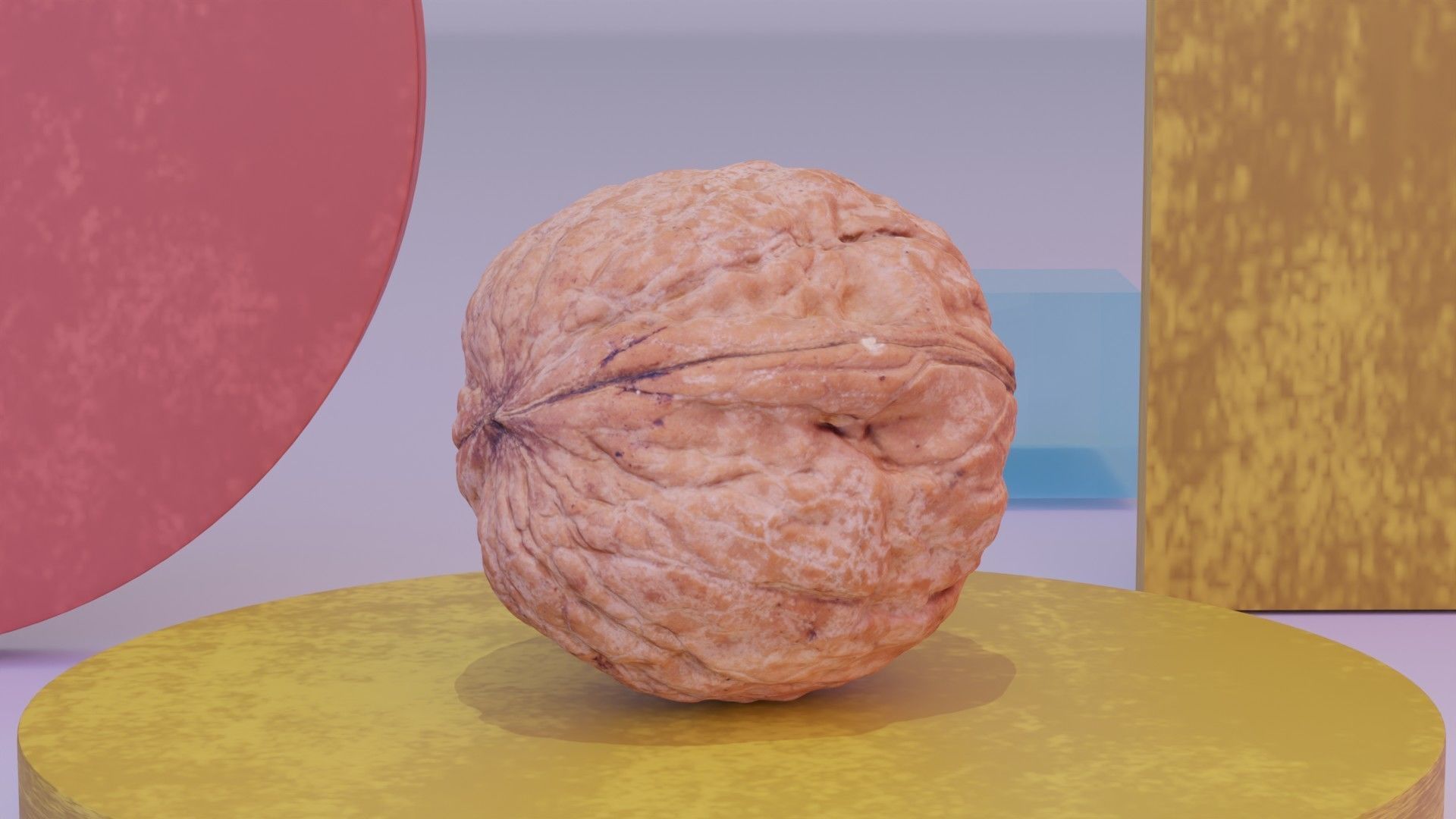 Walnut fruit 02 high-poly 3D model_2