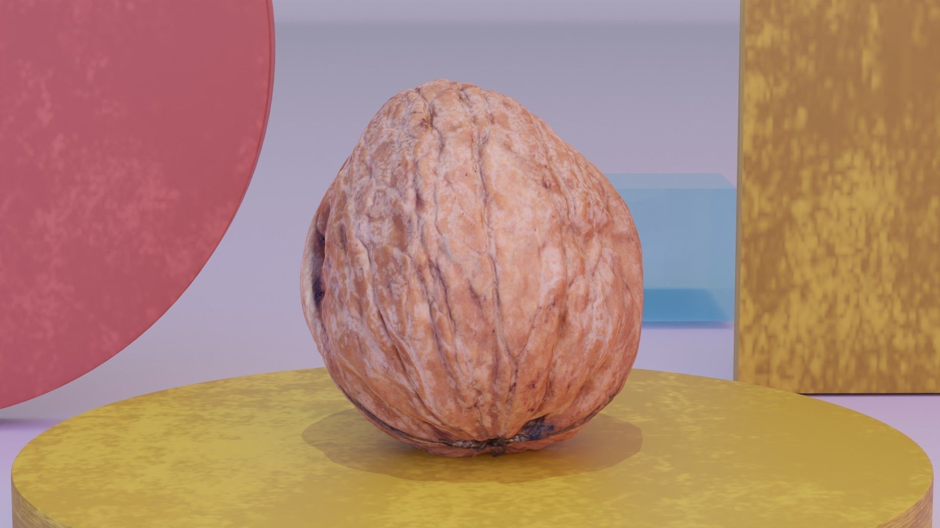Walnut fruit 02 high-poly 3D model_9