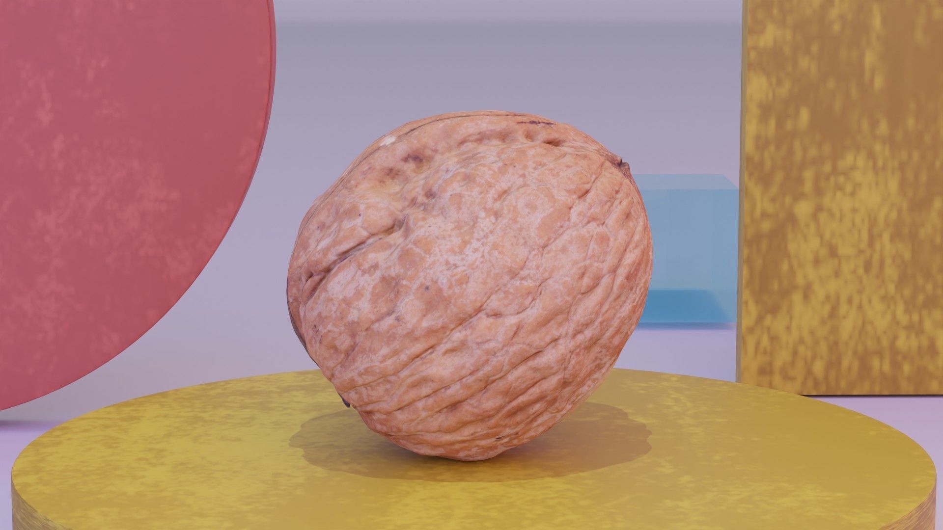 Walnut fruit 02 high-poly 3D model_6