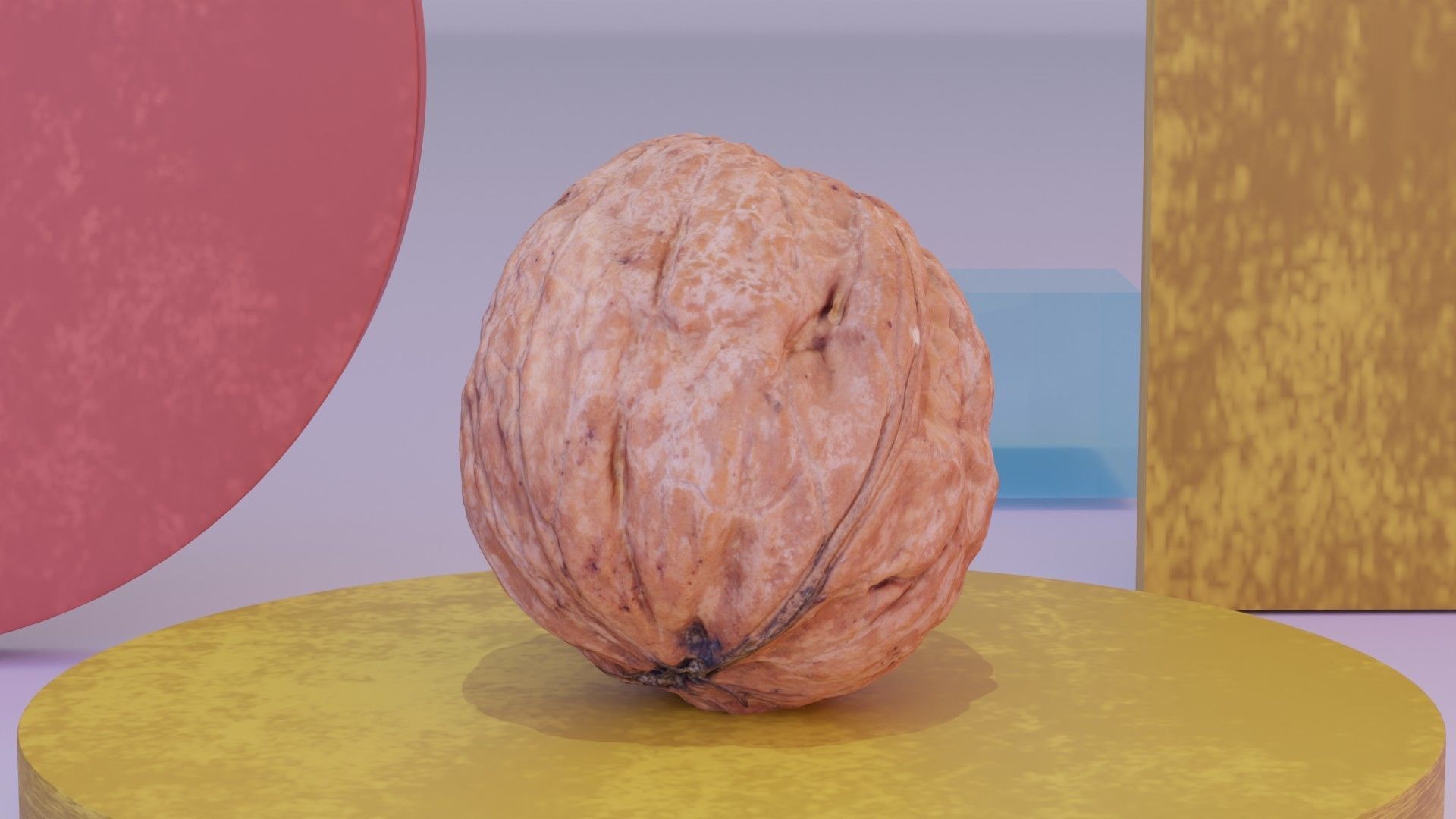 Walnut fruit 02 high-poly 3D model_8
