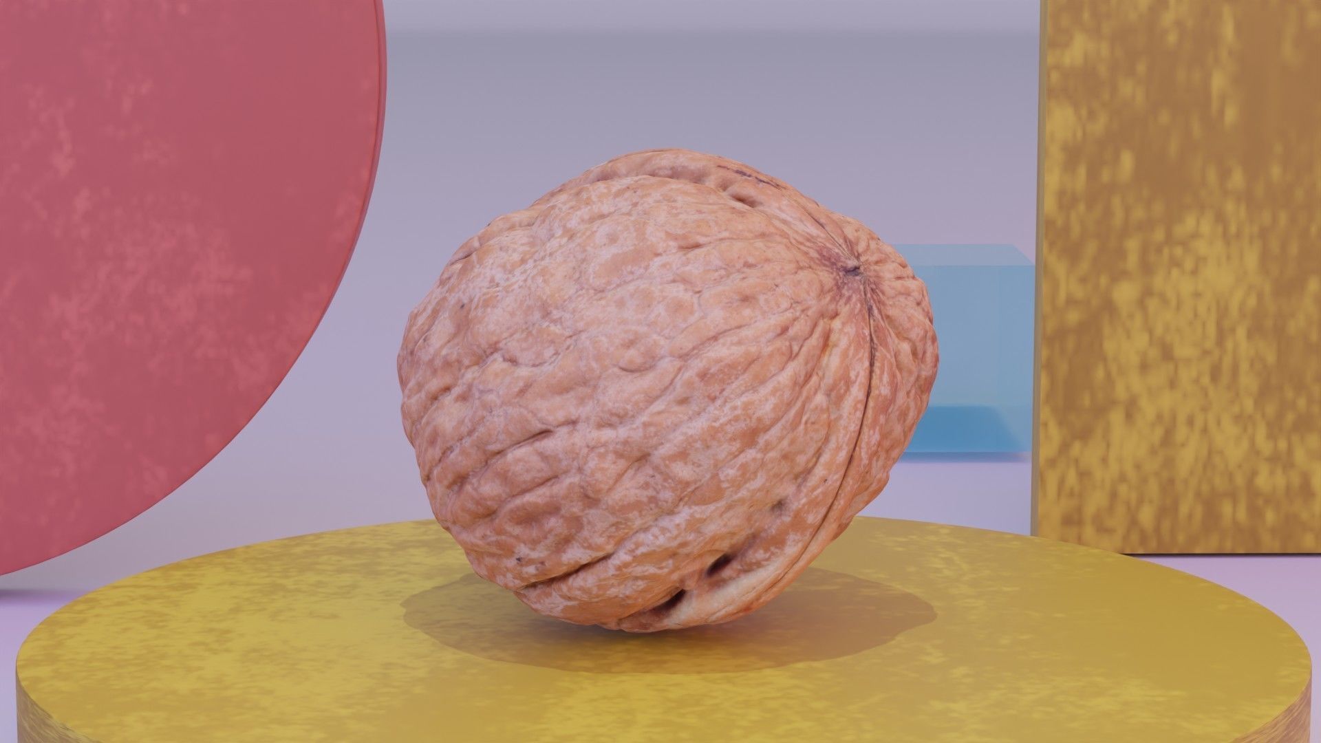 Walnut fruit 02 high-poly 3D model_5