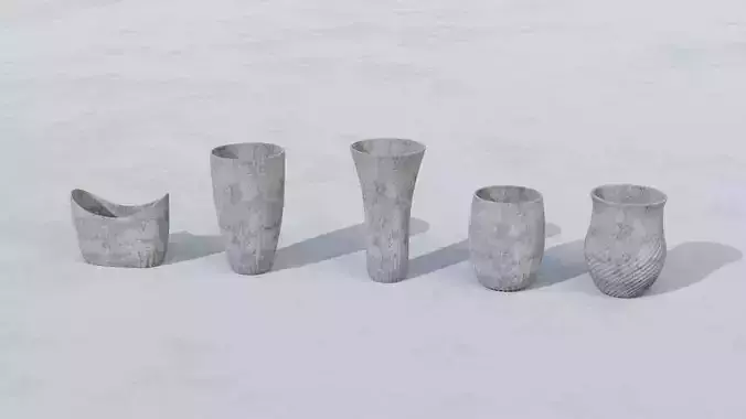 Outdoor concrete vase set