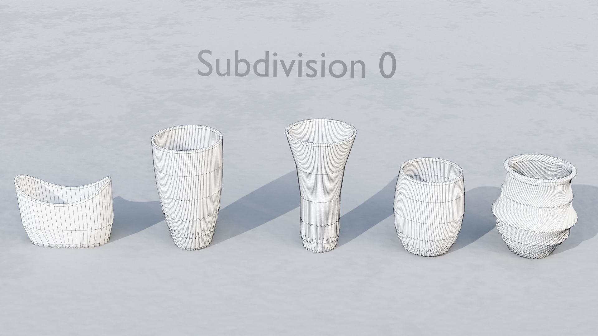 Outdoor concrete vase set 3D model_9