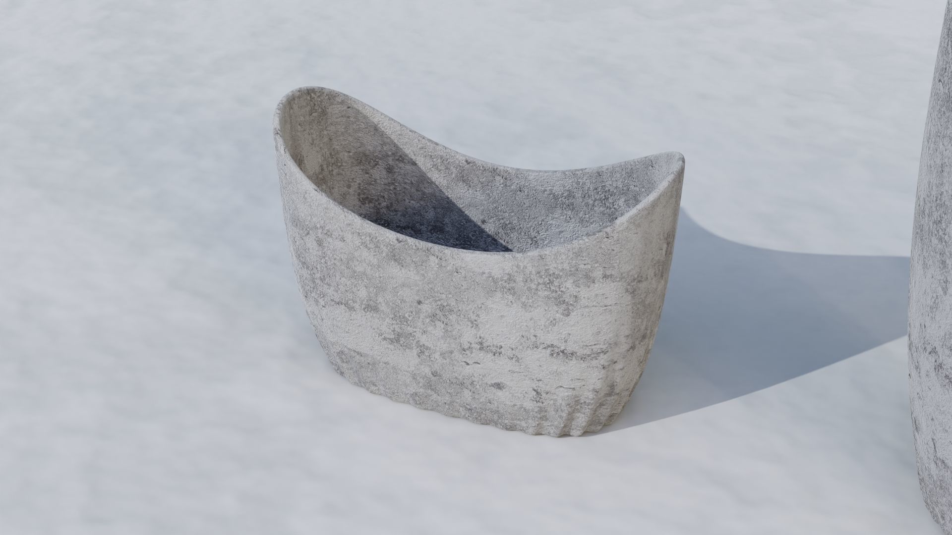 Outdoor concrete vase set 3D model_2