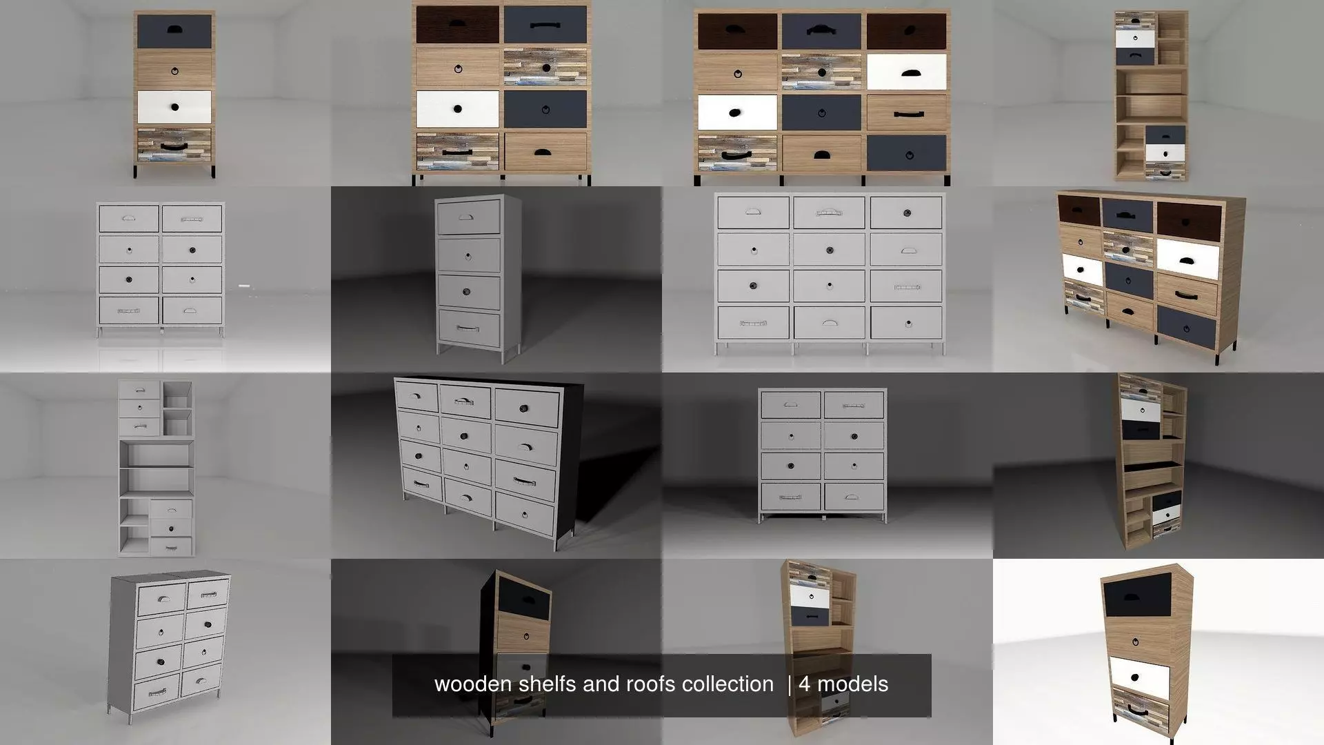 wooden shelfs and roofs collection _0