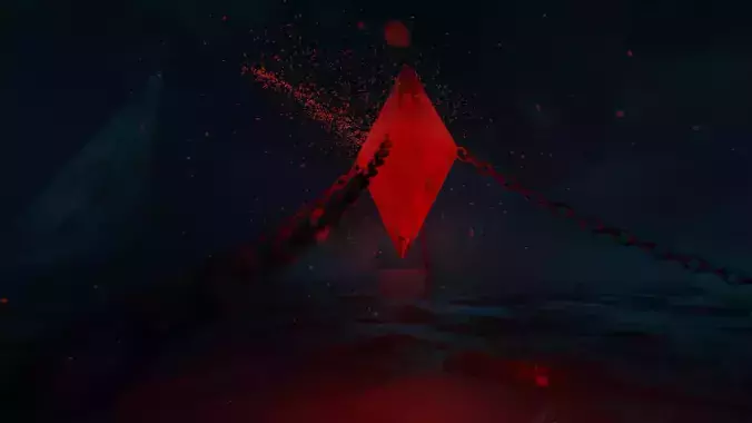 stylized crystal in chains