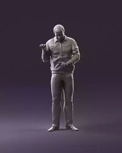 man in blue yellow ingener suit 1092 3D Print Ready