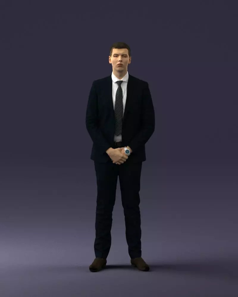 000192 Businessman in Formal Suit Standing Pose 3dp 3D print model_0