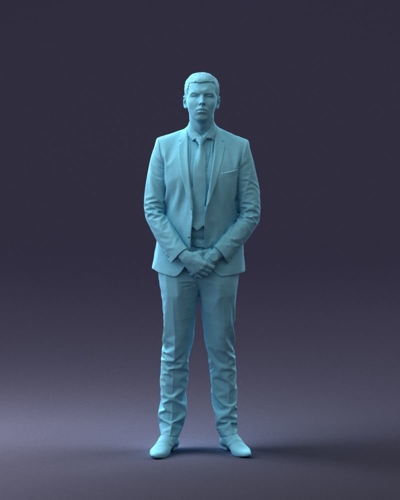 000192 Businessman in Formal Suit Standing Pose 3dp 3D print model_36