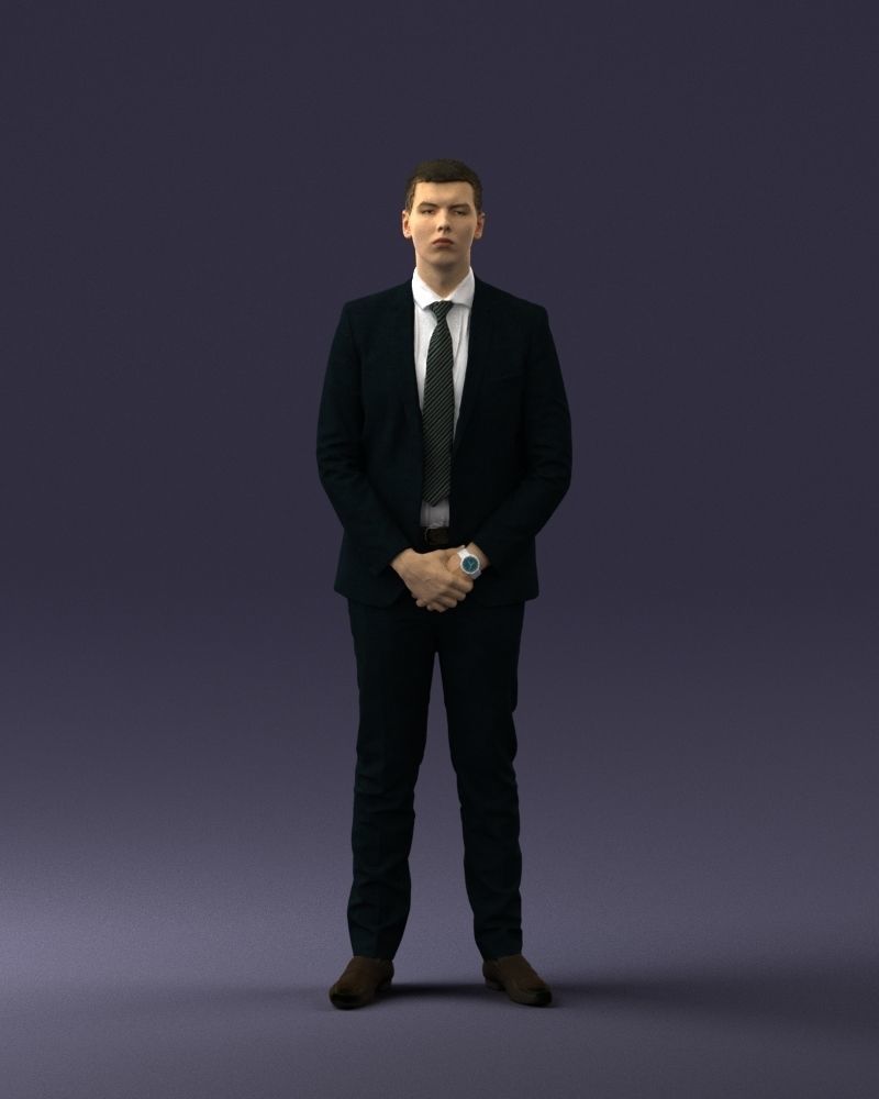 000192 Businessman in Formal Suit Standing Pose 3dp 3D print model_35