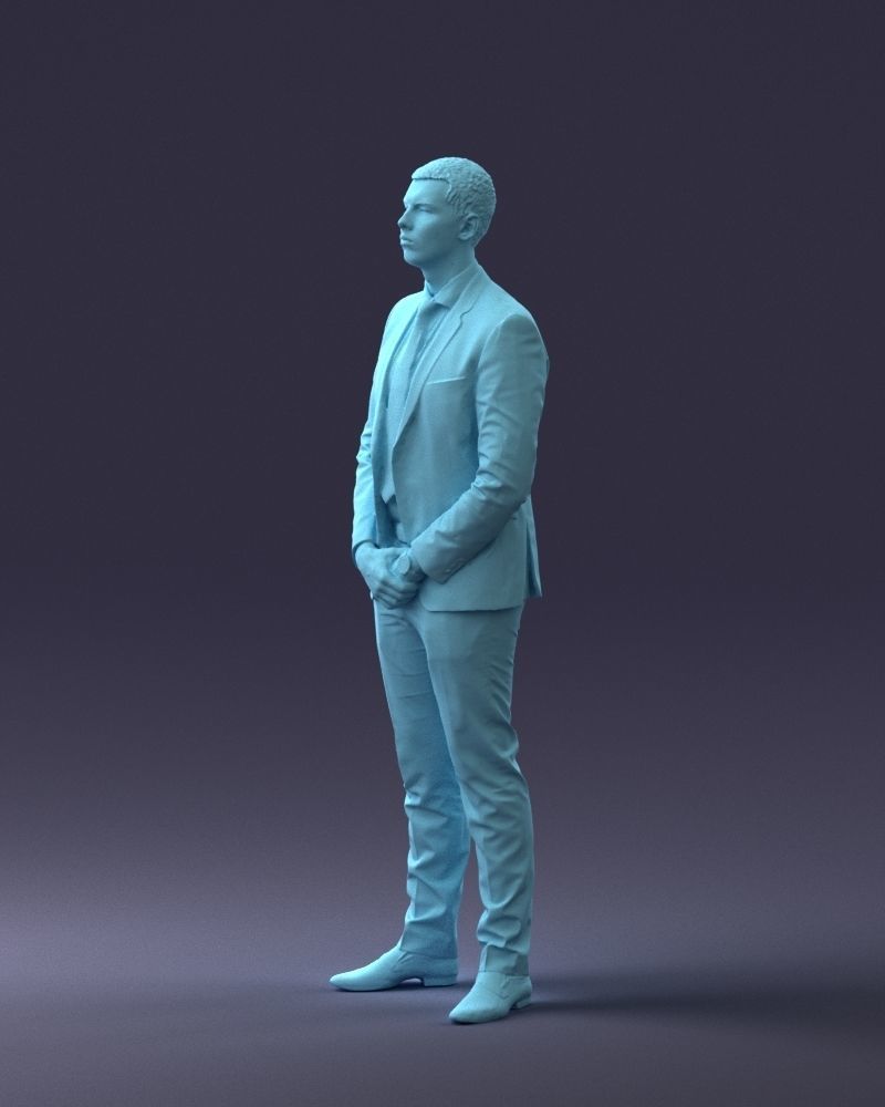 000192 Businessman in Formal Suit Standing Pose 3dp 3D print model_10
