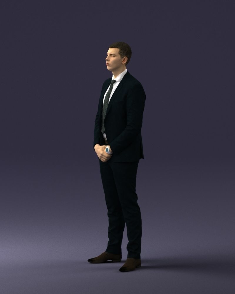 000192 Businessman in Formal Suit Standing Pose 3dp 3D print model_9