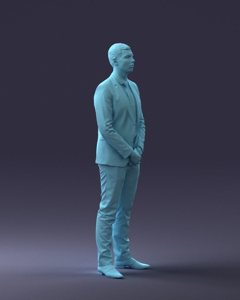 000192 Businessman in Formal Suit Standing Pose 3dp 3D print model_27