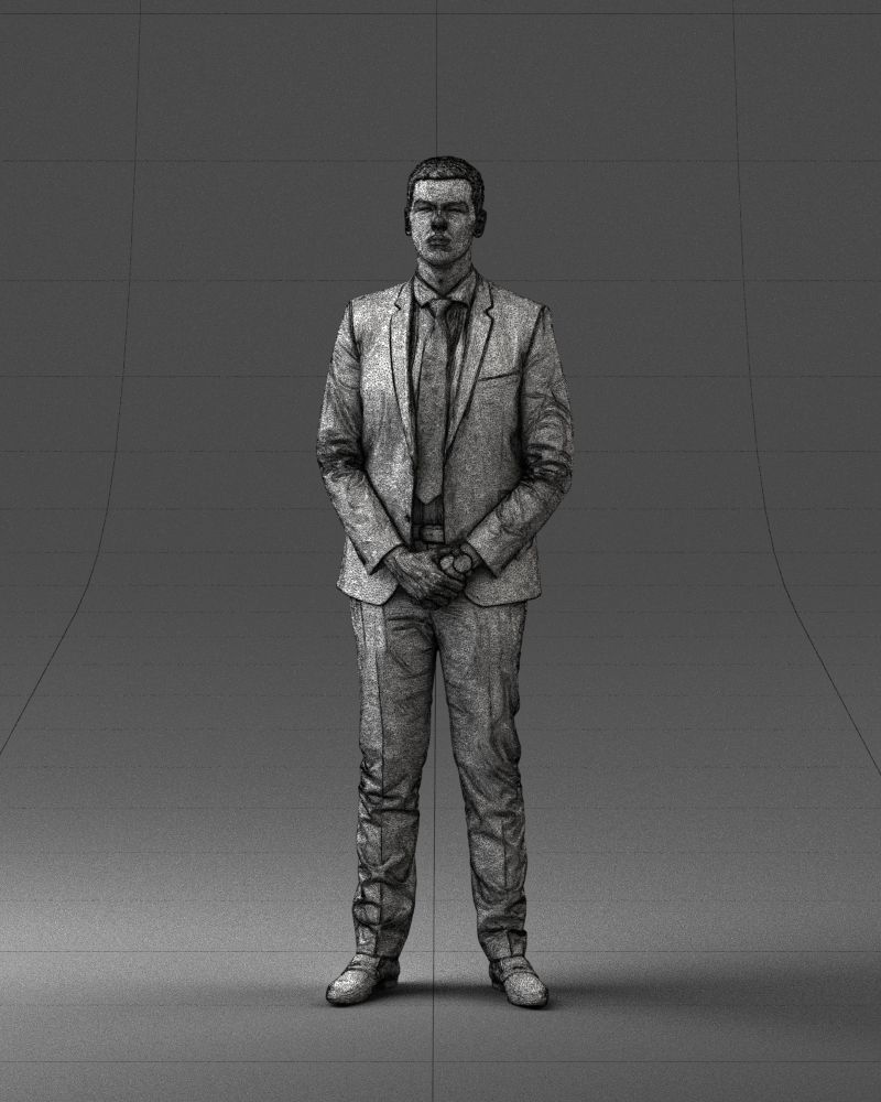 000192 Businessman in Formal Suit Standing Pose 3dp 3D print model_5