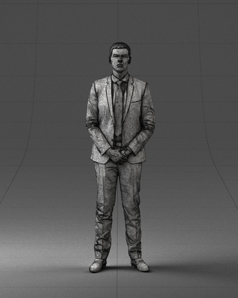000192 Businessman in Formal Suit Standing Pose 3dp 3D print model_2