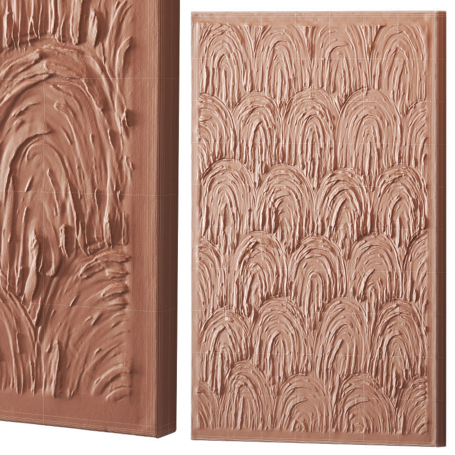 Abstract plaster painting 3D model_4