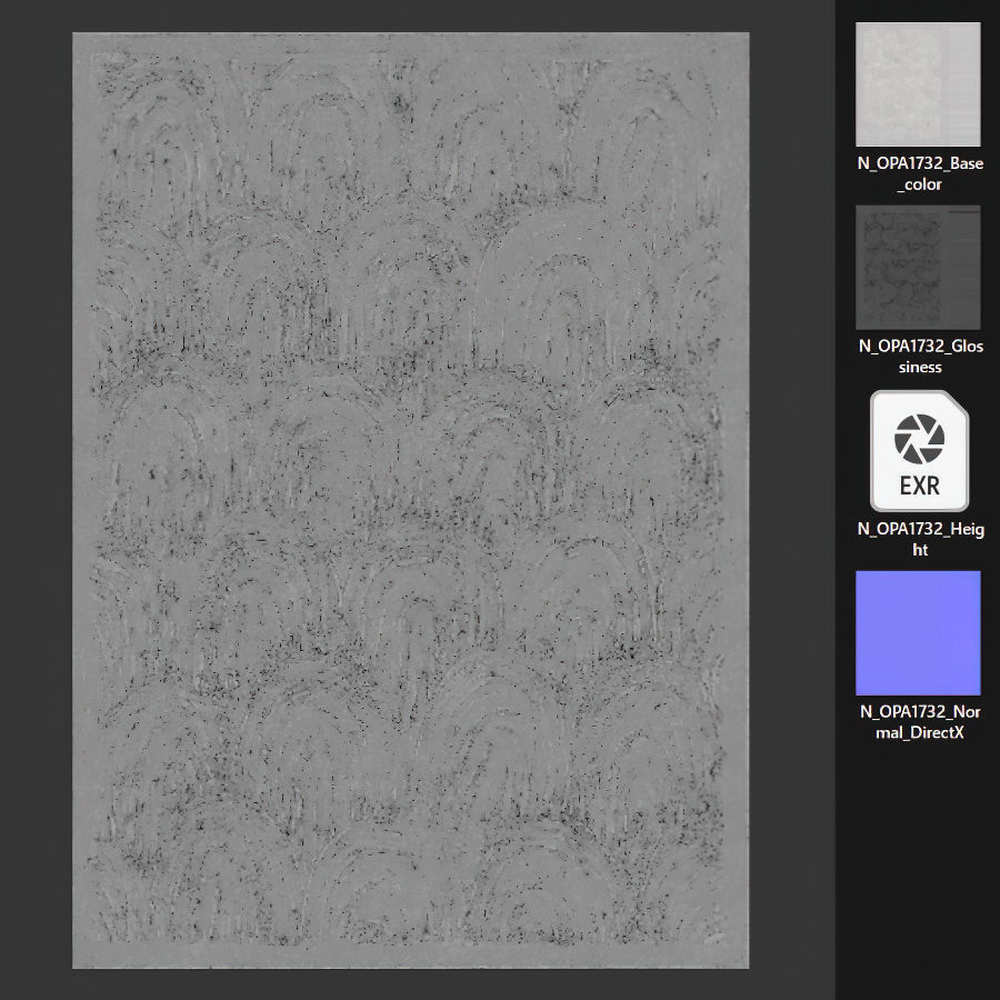 Abstract plaster painting 3D model_6