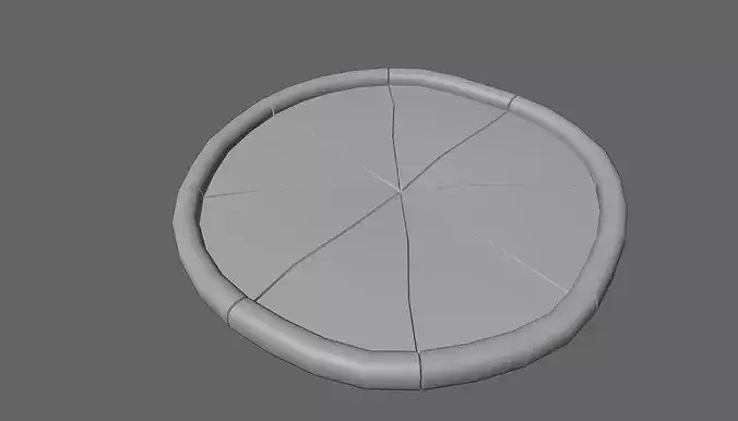 Pizza - Food Low-poly 3D model 5