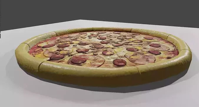 Pizza - Food Low-poly 3D model 3