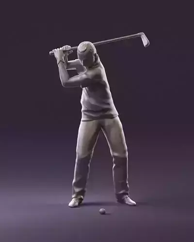 golfplayer in red polo 1098 3D Print Ready